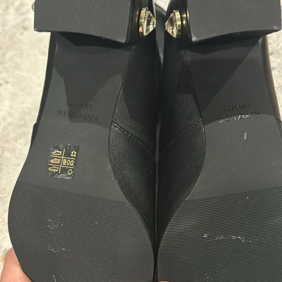 Stuart Weitzman Allshine 60 Leather Bootie in black size 7 NWT - Picture 11 of 13